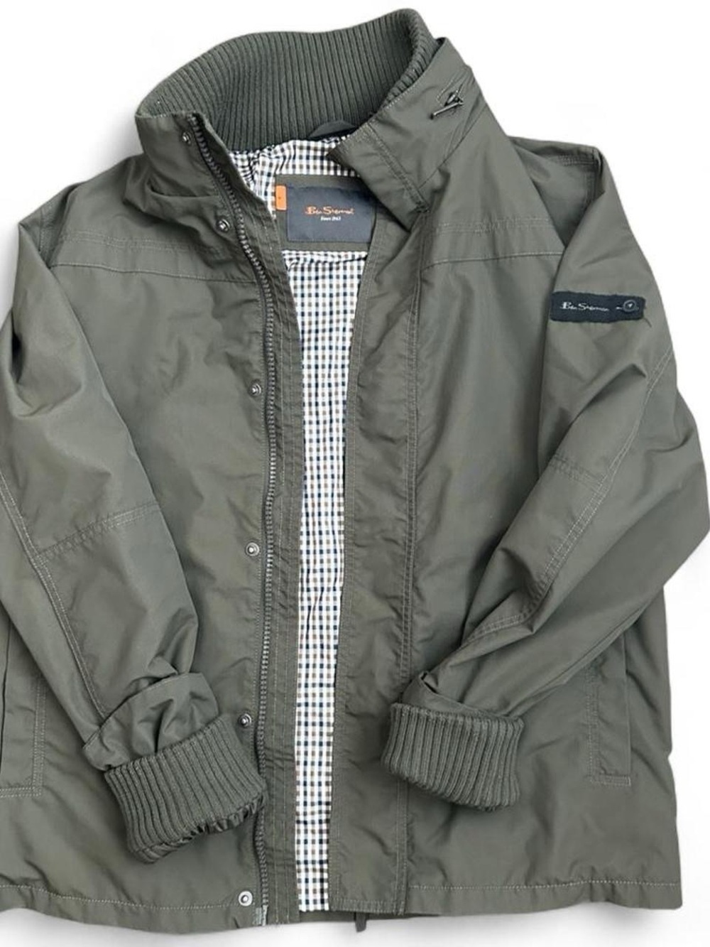 Ben Sherman Olive Jacket with Checked Lining